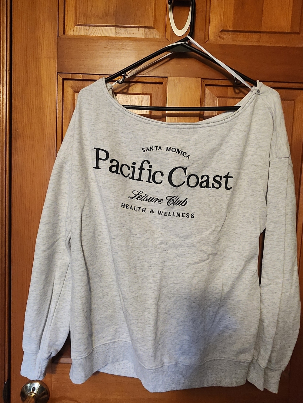 Garage Off-the-Shoulder Pacific Coast Sweatshirt - Light Gray